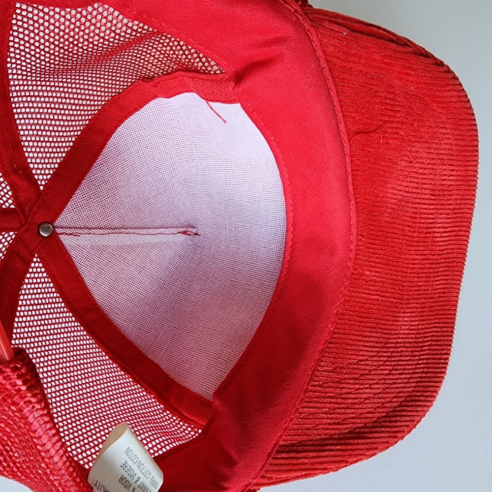 Vintage 80s Guardian Chemicals Corduroy‎ Trucker Hat Cap Snap Back Patch Soldier - Picture 9 of 14